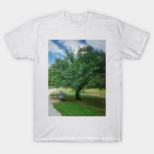 Park Green Tree Grass Sky Relax Bench T-Shirt